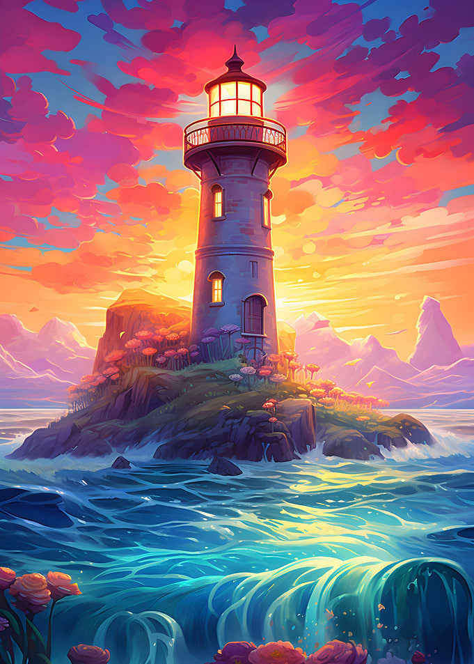lighthouse sunset