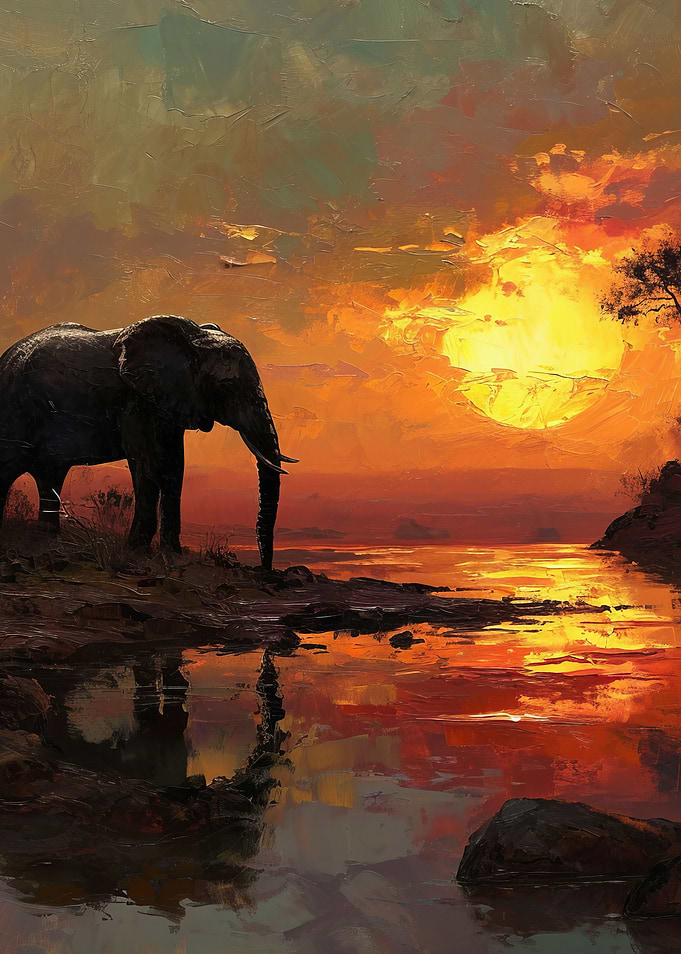 Elephant Sunset