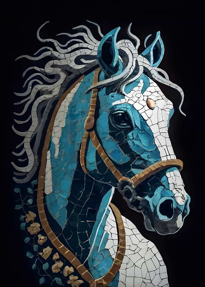 mosaic artwork of a horse
