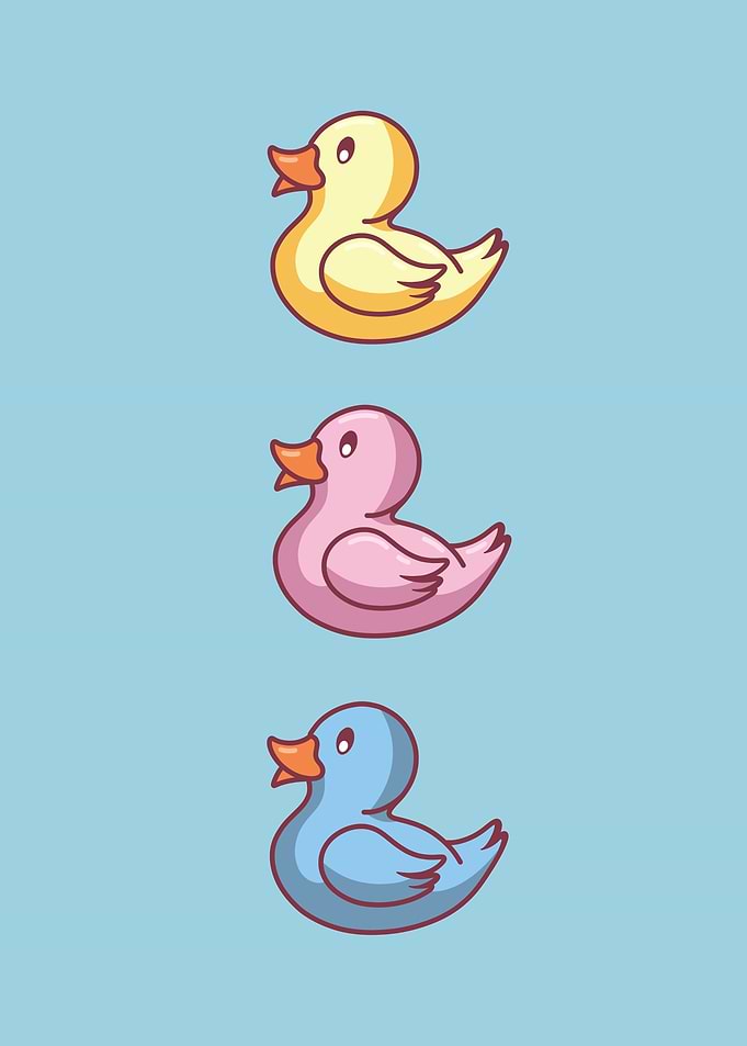 Three rubber duck