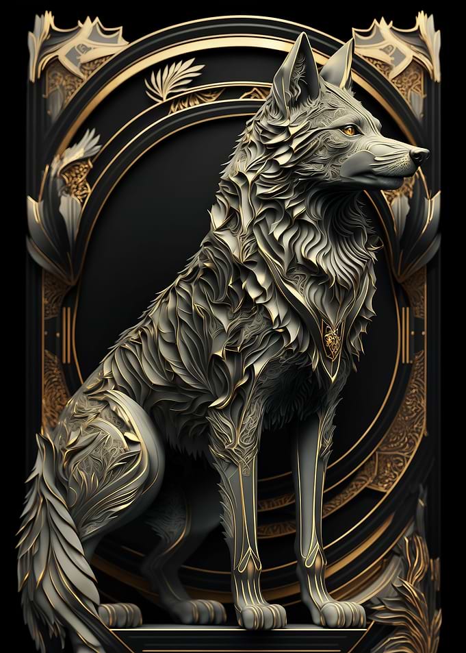 Golden King Wolf Throne