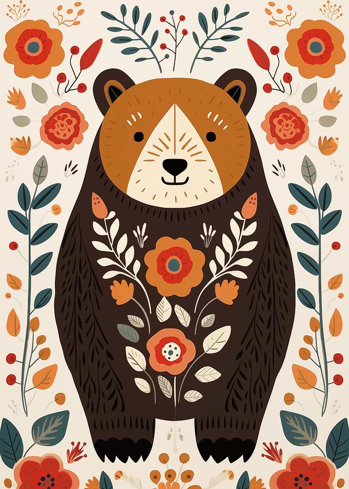 Scandinavian Folk Art Bear