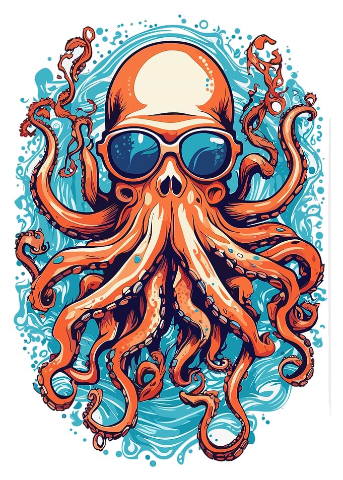 Cool Octopus Colorful Art