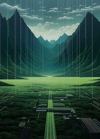 Landscape glitchcore art