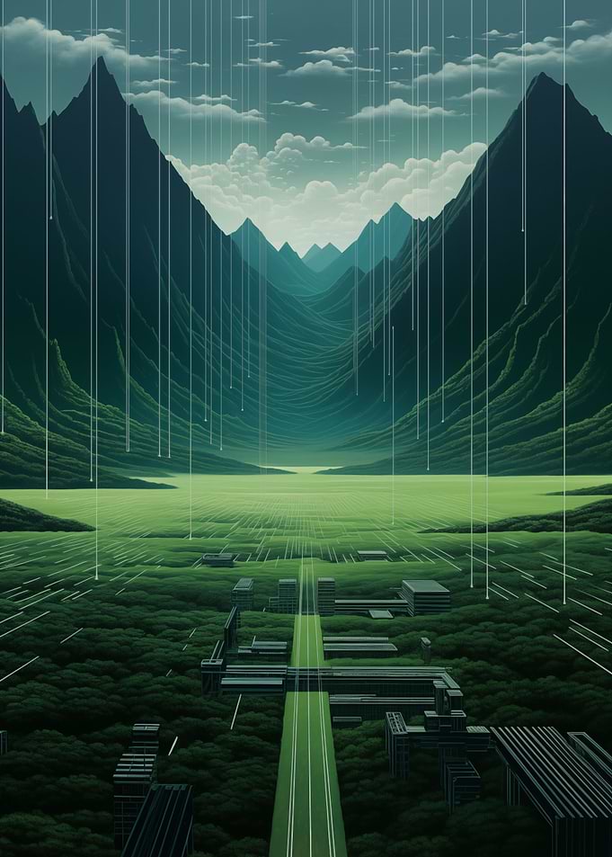 Landscape glitchcore art