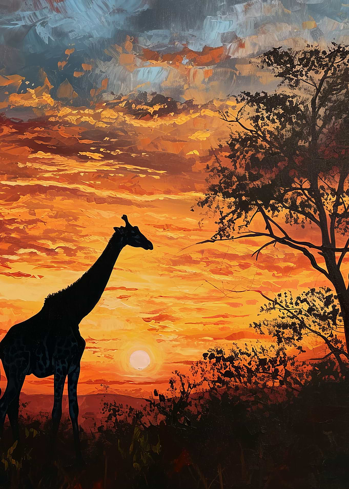 Giraffe Sunset