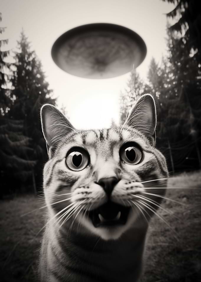 Cat Scared By Ufo