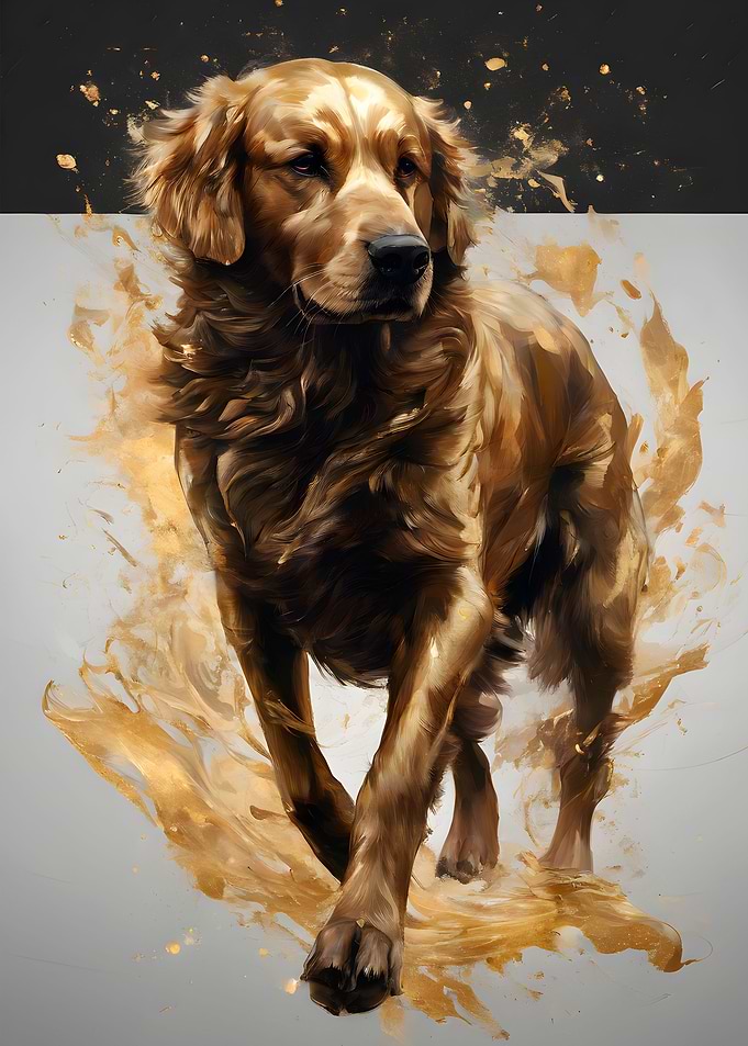Golden Retriever Oil Paint