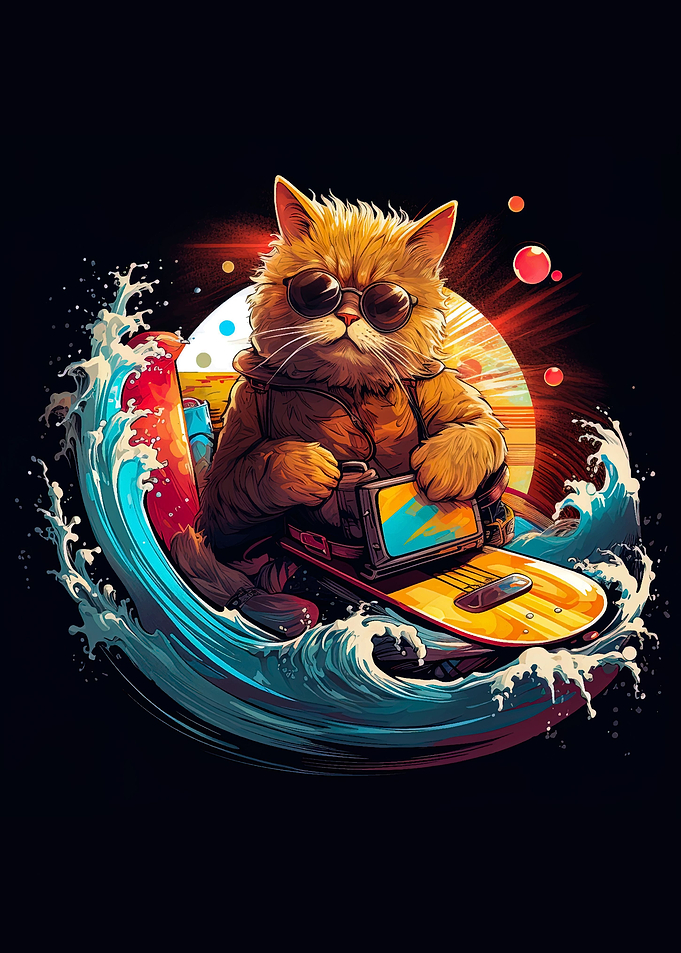 cat skiing animal