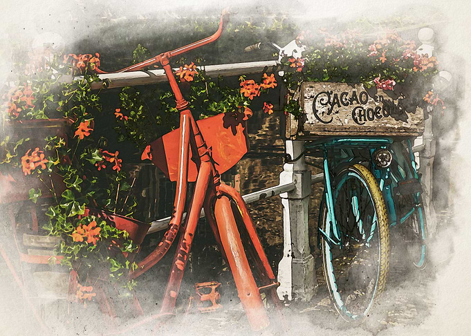 Cycle Watercolor Artwork