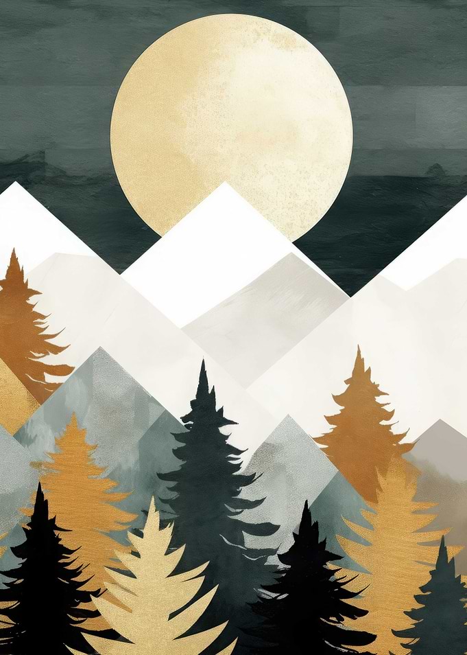 Forest Abstract Gold