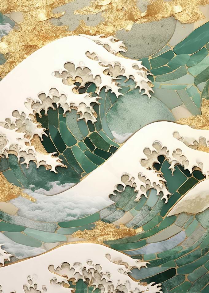 Kanagawa Abstract Gold