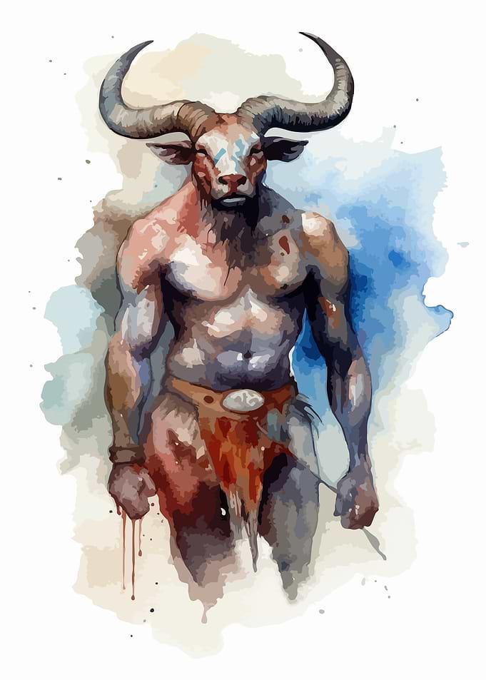 Minotaur Watercolor
