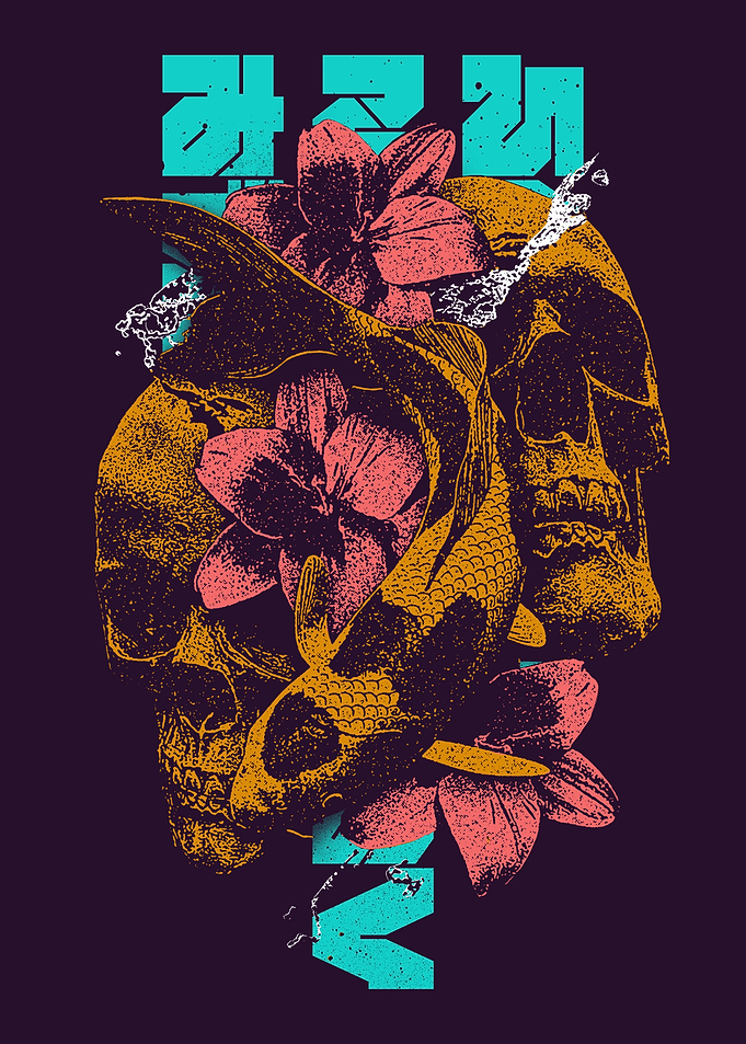 Skulls Koi Y2K Brutalist