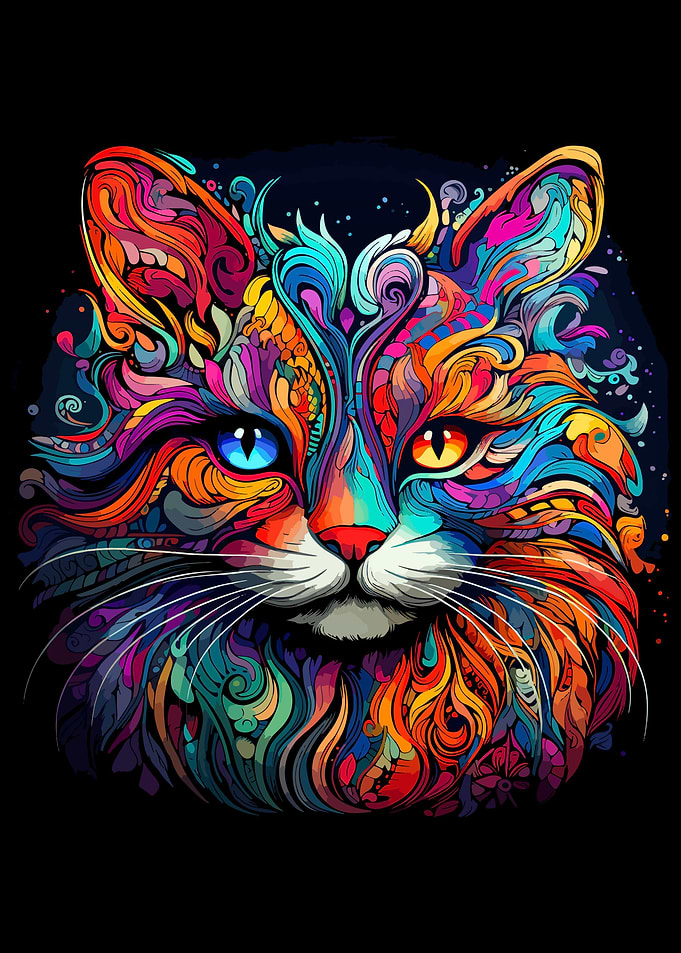 Cat Painting Poster