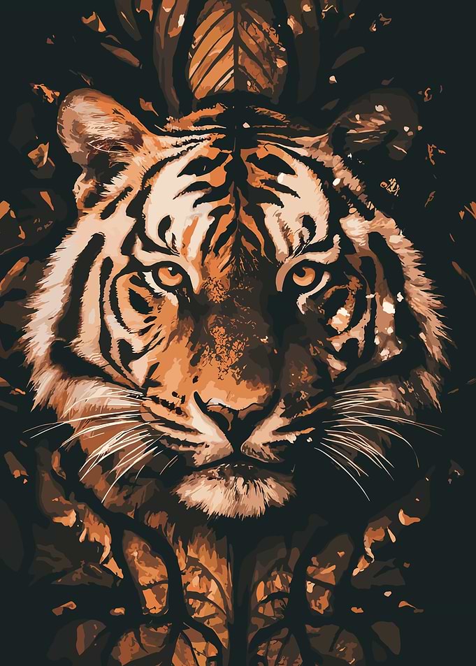 Face of a Tiger and Nature