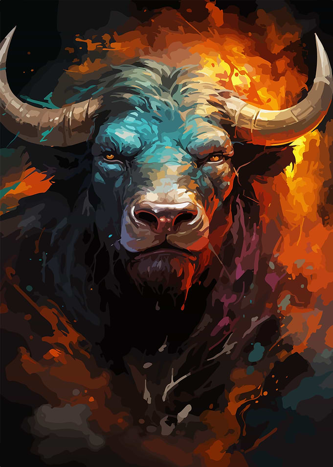 Tough Minotaur Watercolor