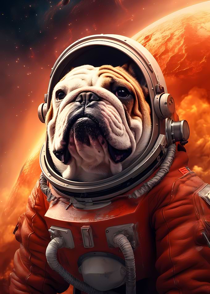 Astronaut Bulldog Dog Nasa