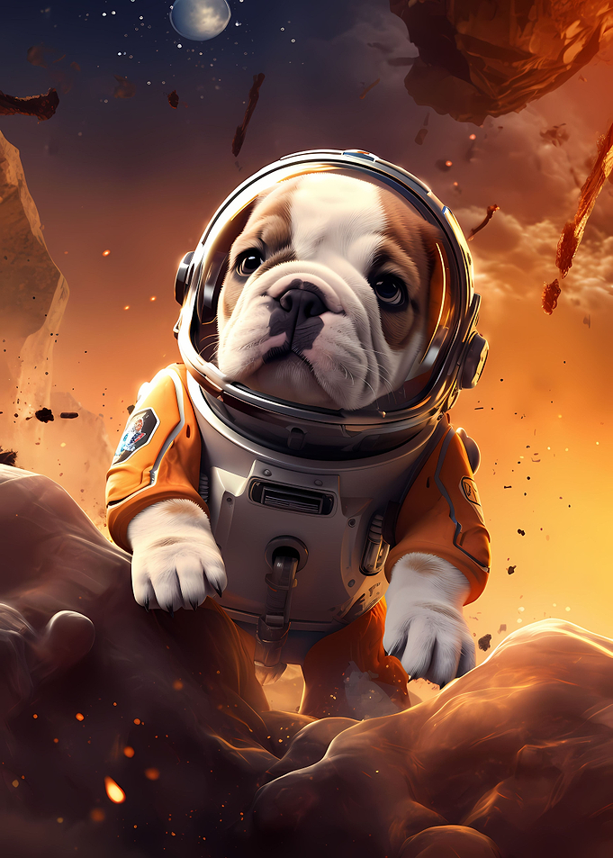 Astronaut Bulldog Puppy