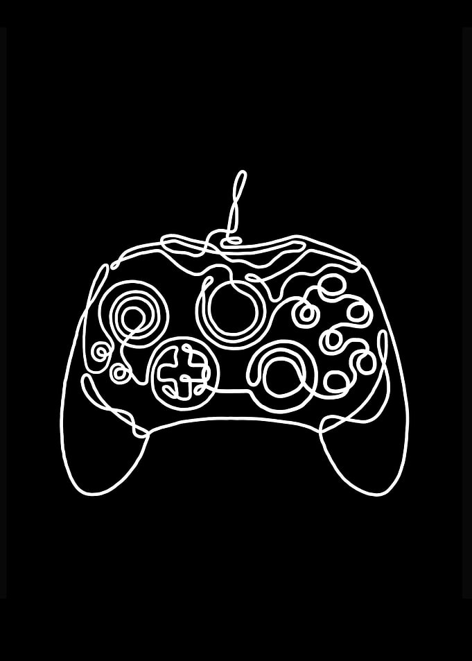 Gaming Console Line Art