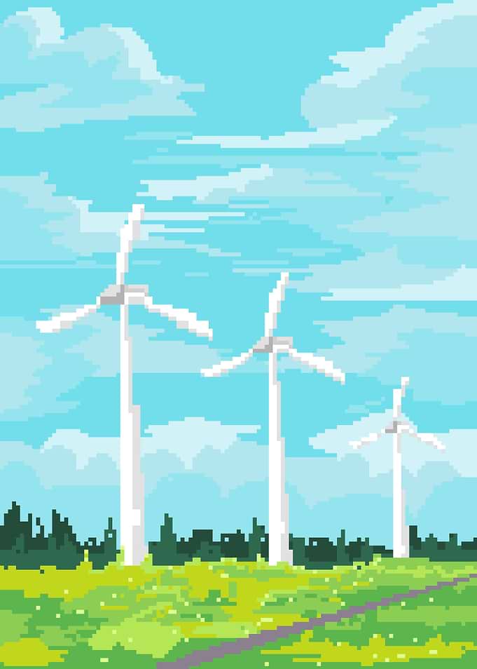 Windmill Pixel Scenery