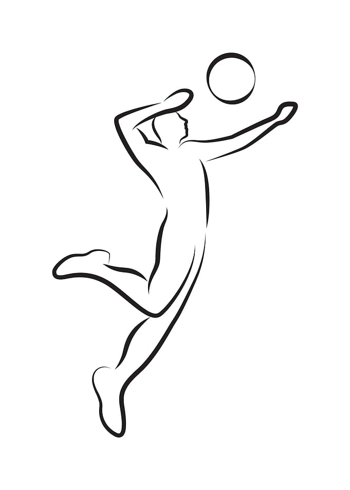 Smash Line art volleyball