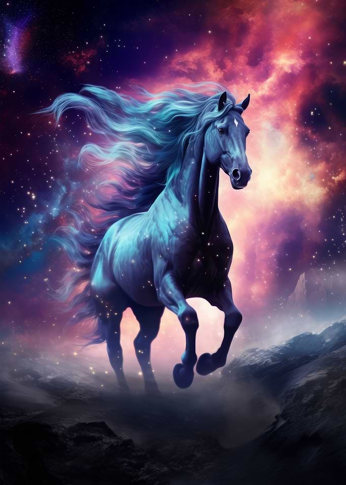 Horse Running in Galaxy