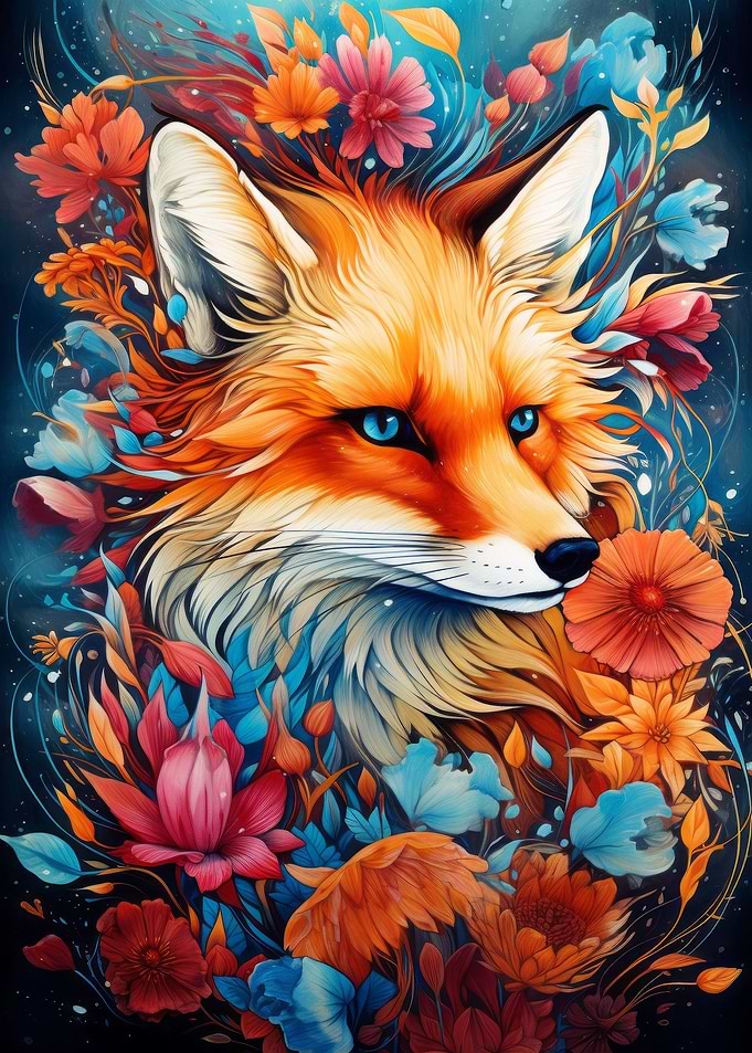 Red Fox Potrait Abstract