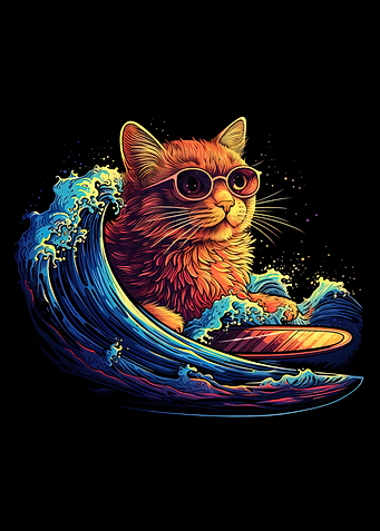 cat skiing animal