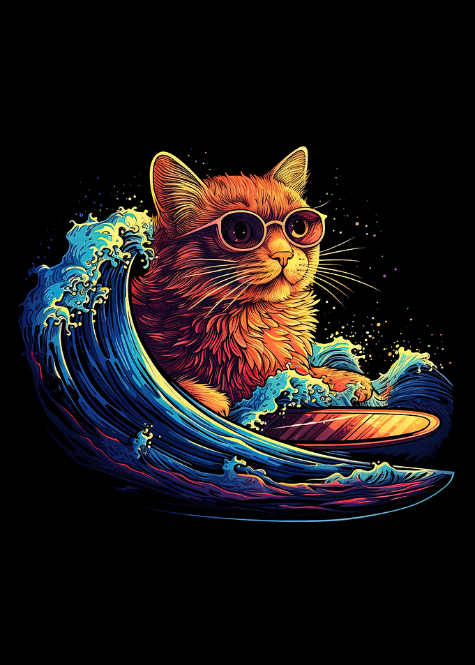 cat skiing animal