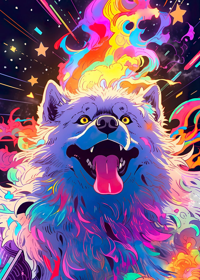 cute dog in space