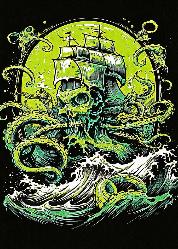 Ghost Green Octopus