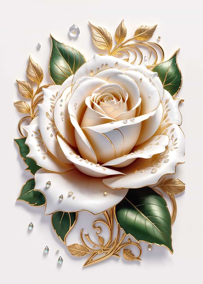 White and gold Rose luxury