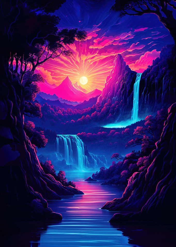 Japan Waterfalls Art