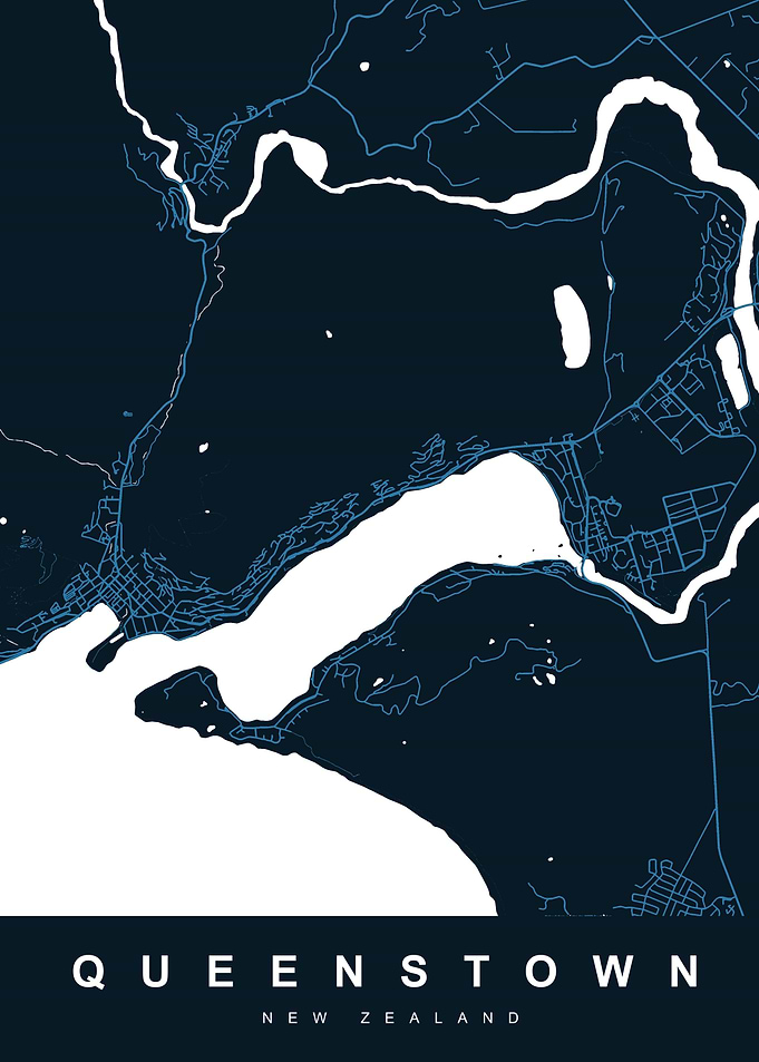 MAP QUEENSTOWN NEW ZEALAND