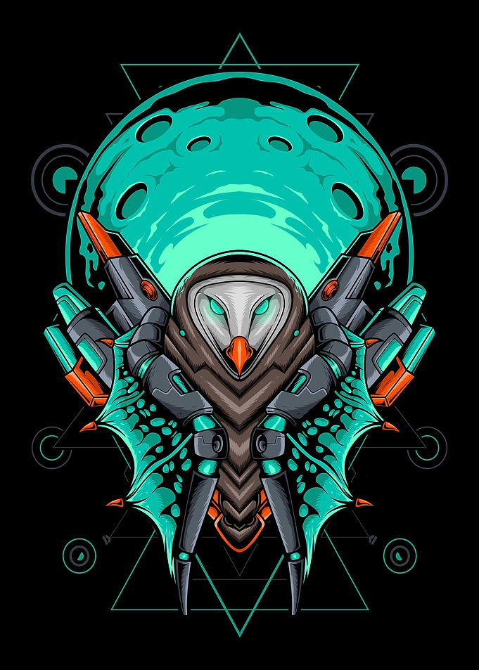Owl Cyberpunk Poster