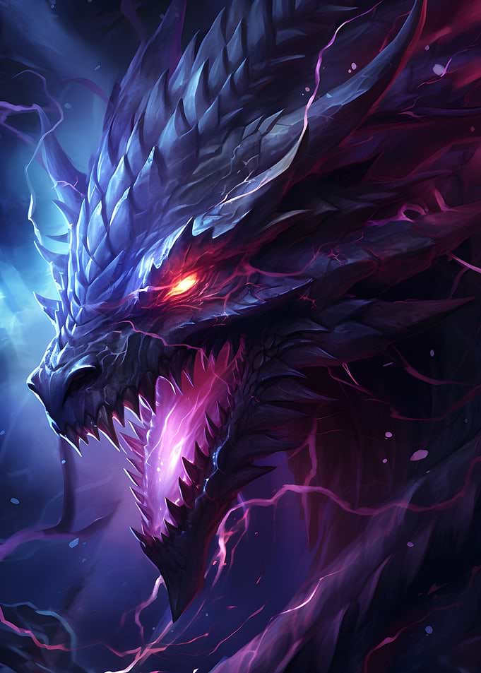 Blue Dragon Glowing Eyes