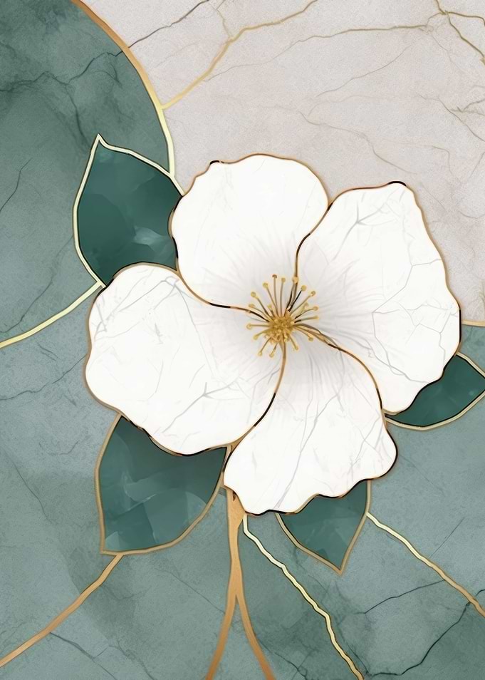 Flower Abstract Gold Decor