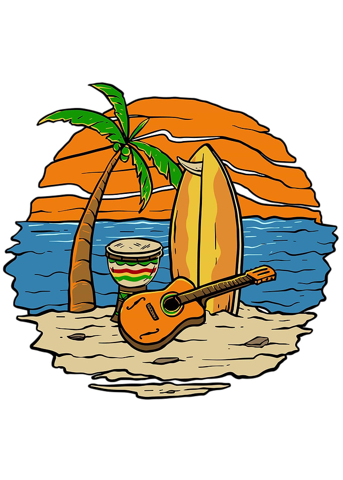 Surfboard guitar Design