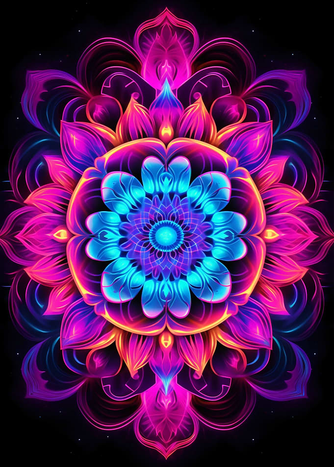 Pink Neon Mandala