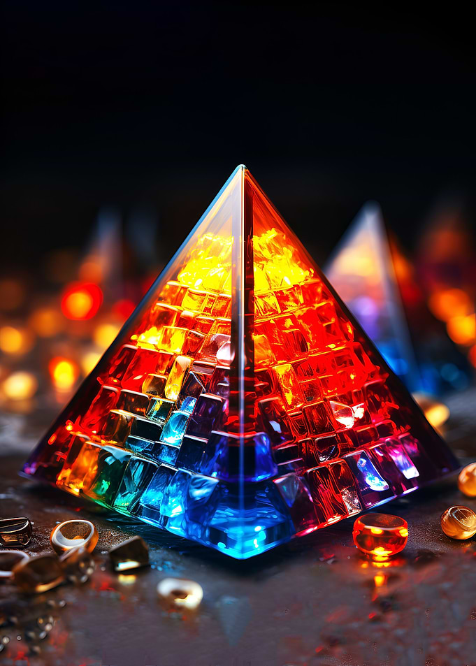 Rainbow Crystal Pyramid