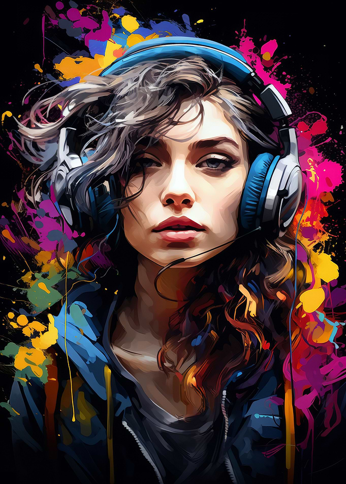 Girl With Headphones