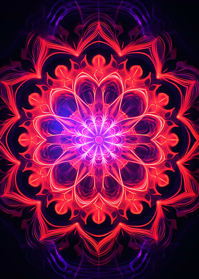 Neon Red Mandala