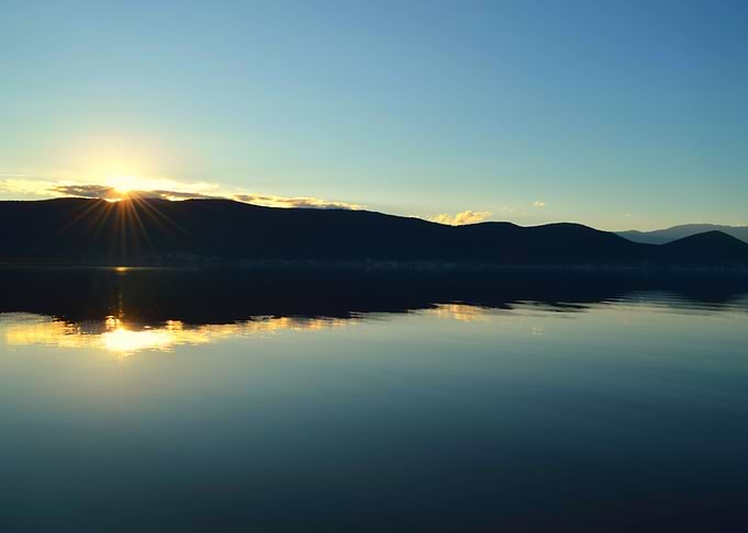 Lake sunset landscape