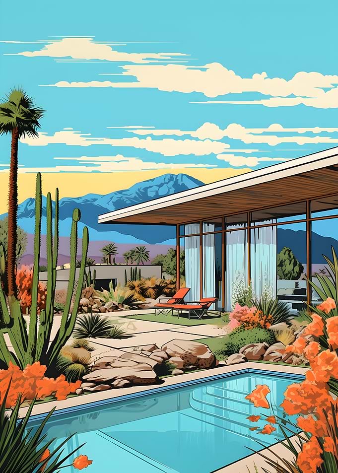Vintage House Landscape