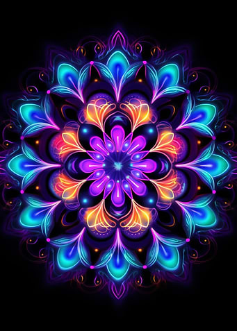 Blue Neon Mandala