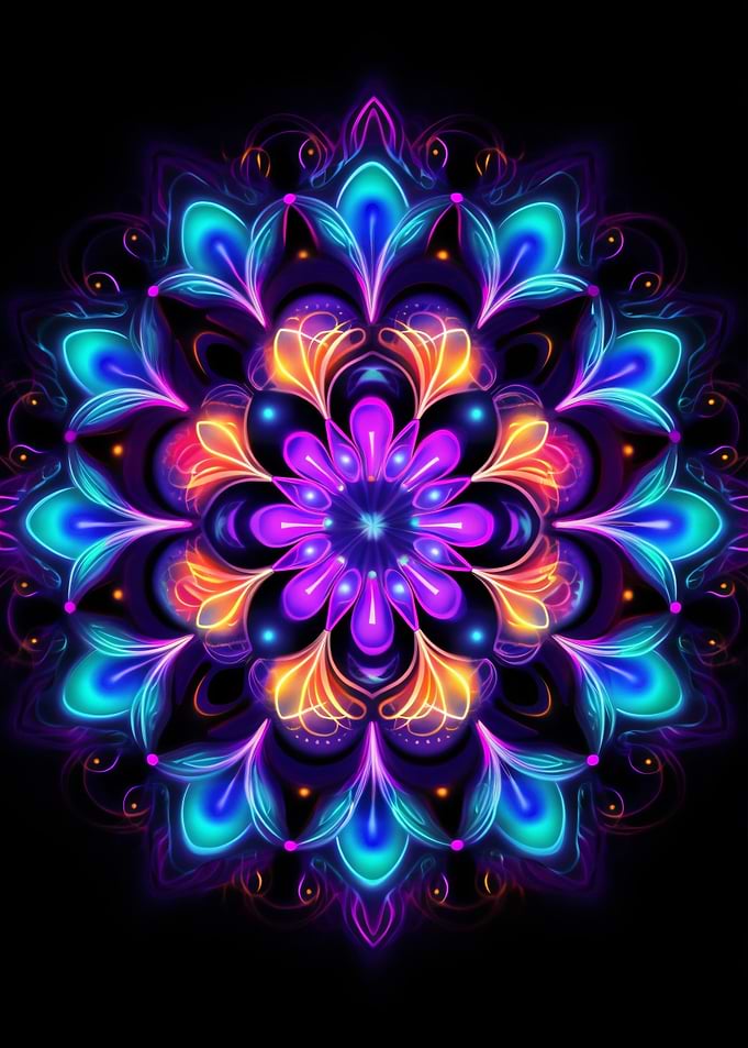 Blue Neon Mandala
