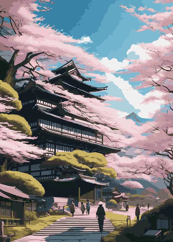 Japan Cherry Landscape 1