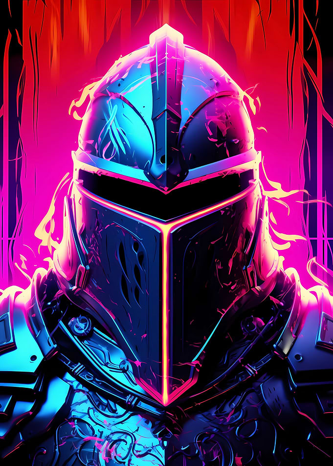Neon soldier spartan