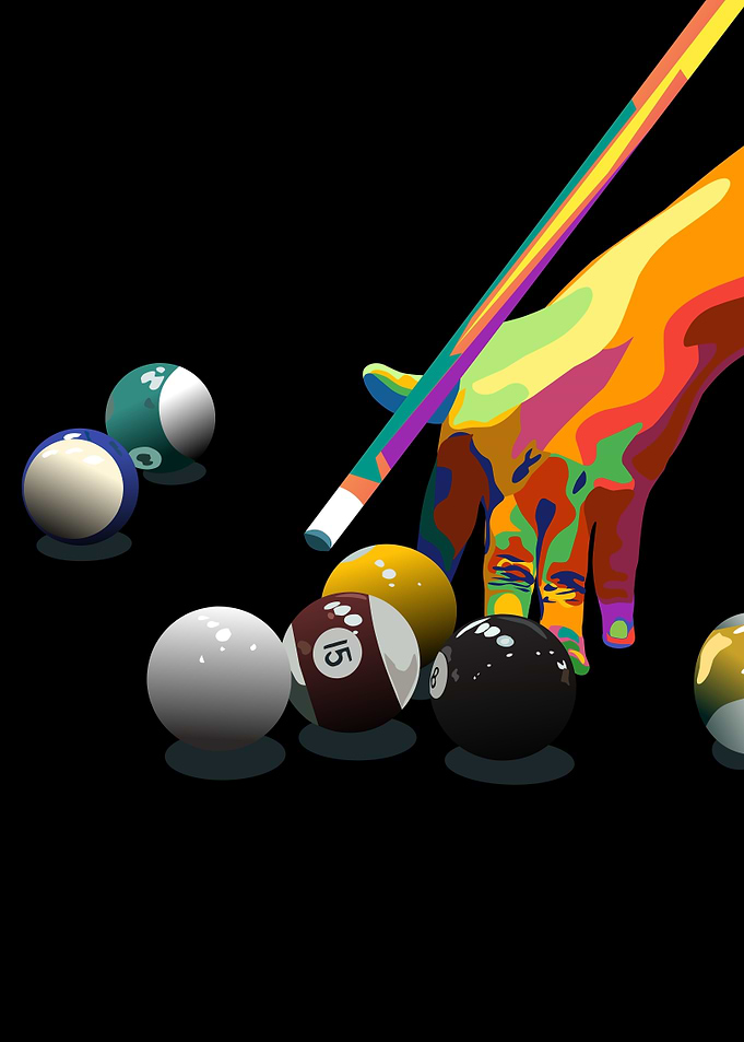 Billiard in vector pop art